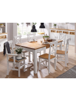 mesa 160x90 de jantar em madeira acabamento com toque acetinado em cera natural e branco lavado / england 